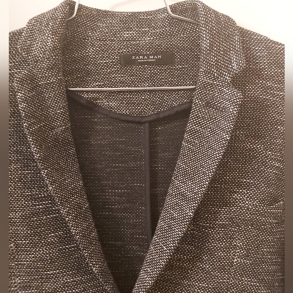 ZARA MAN Size 38 dark grey men's blazer jacket - Picture 3 of 10